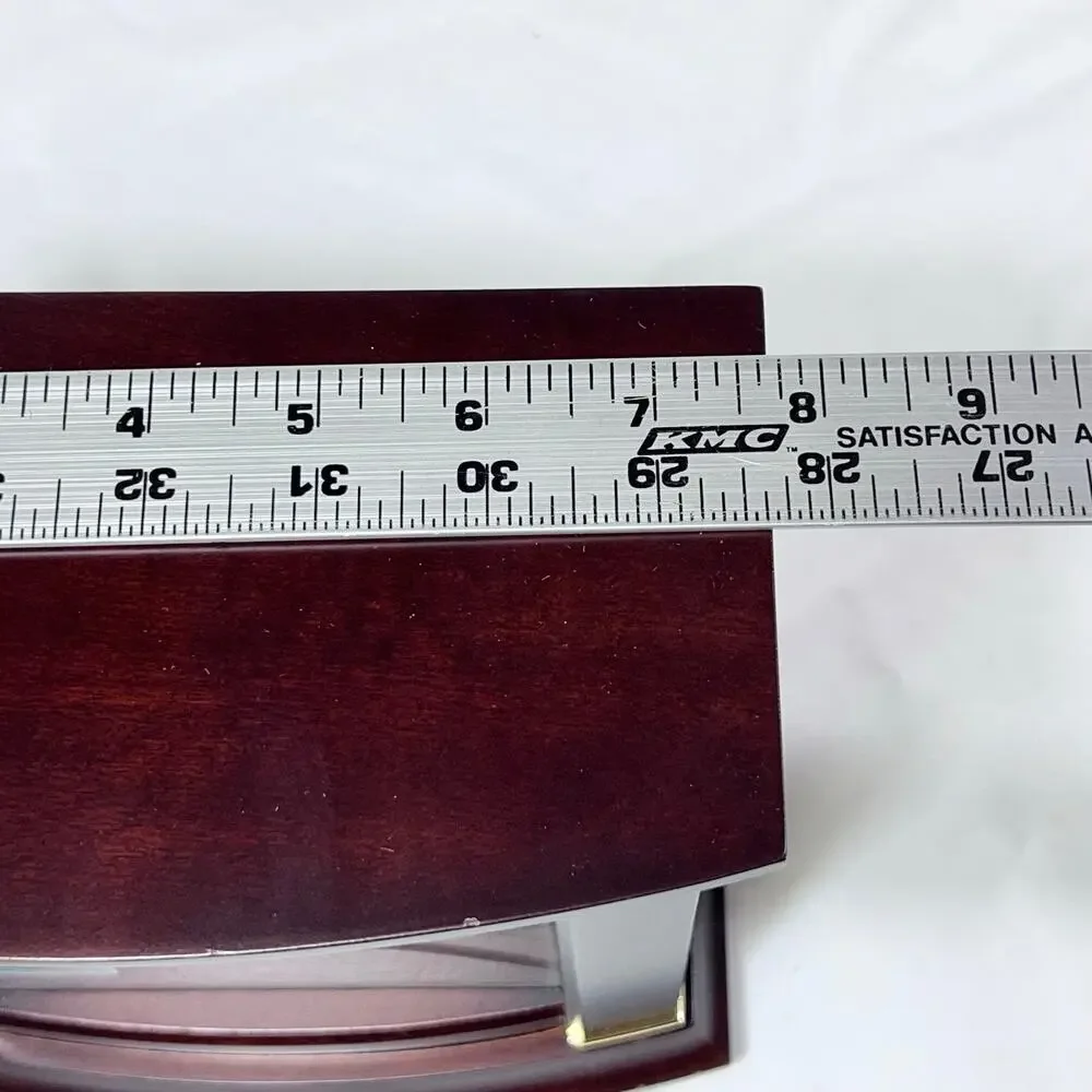 Seiko Dark Brown Wood Gold Mantel Clock Dual Chimes Westminster QXJ030B New